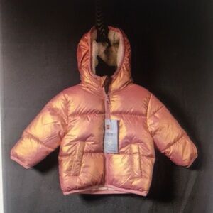 Pink and Gold Puffer Jacket